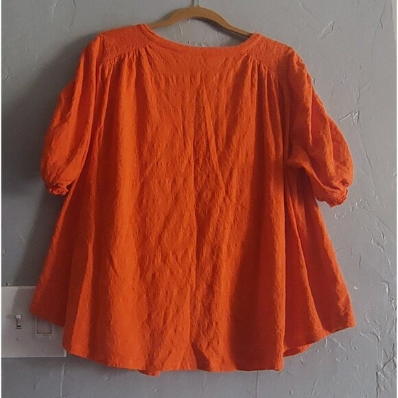 Free People Fever Dream Swing Blouse Orange like New - Picture 6 of 9